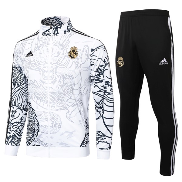 Trainingsanzug Real Madrid 2024-2025 Weiß Schwarz 3